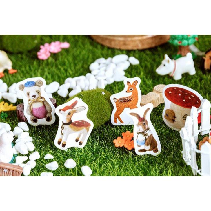 Bộ 46 Sticker Động Vật &amp; Cây Cối Mùa Đông Tuyết Rơi E62