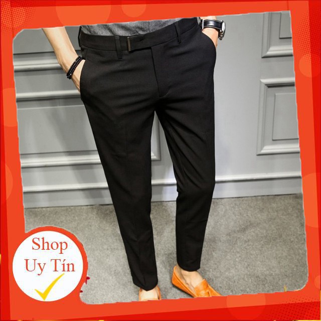 Quần Âu Nam Hàn Quốc Ống Côn Cao Cấp - Full màu: Xanh, đen, xám, kem chất vải co giãn dày dặn, form Slimfit hàn quốc -Hà