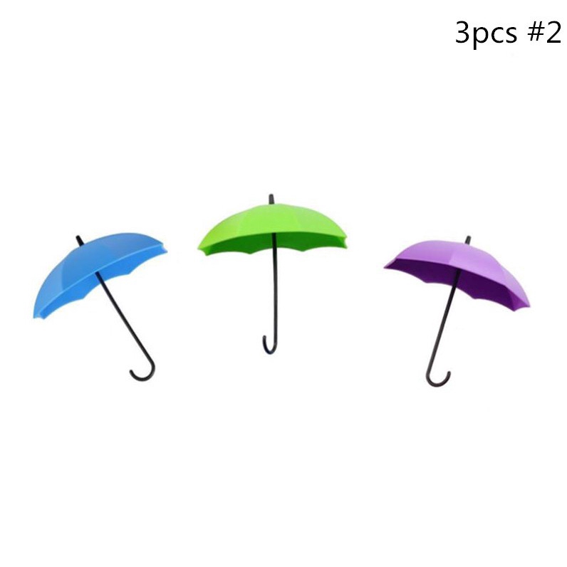 Bộ 3 móc treo dán tường hình cây dù xinh xắn