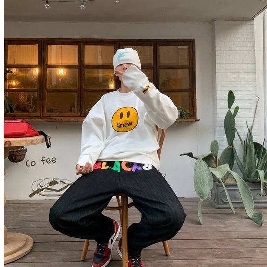 Áo Sweater Nỉ Mặt Cười DREW Nam Nữ Unisex Form Rộng Ulzzang SW05
