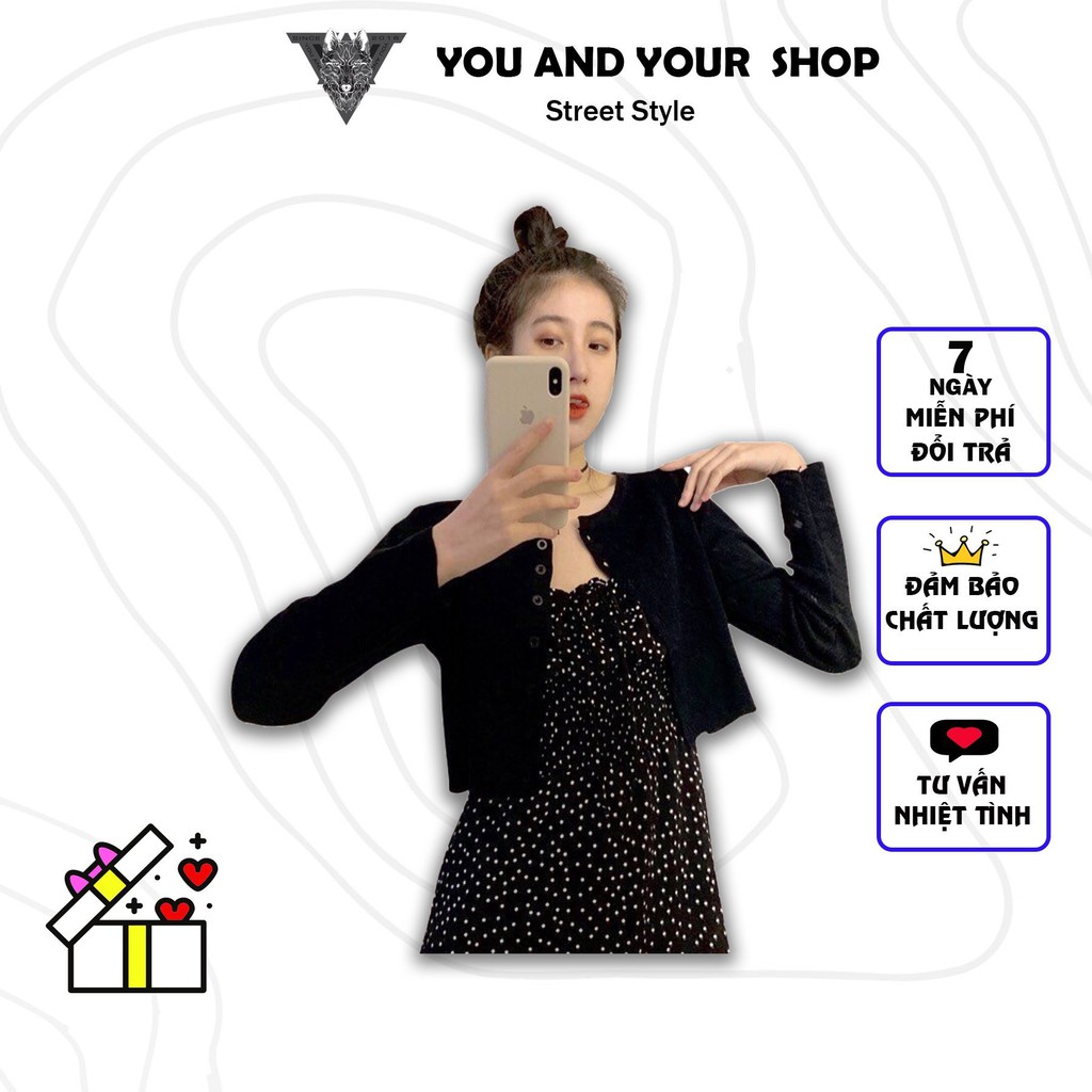 Croptop Tay Dài Nút YAYSHOP chất thun gân mềm mịn tôn dáng kèm hình thật)