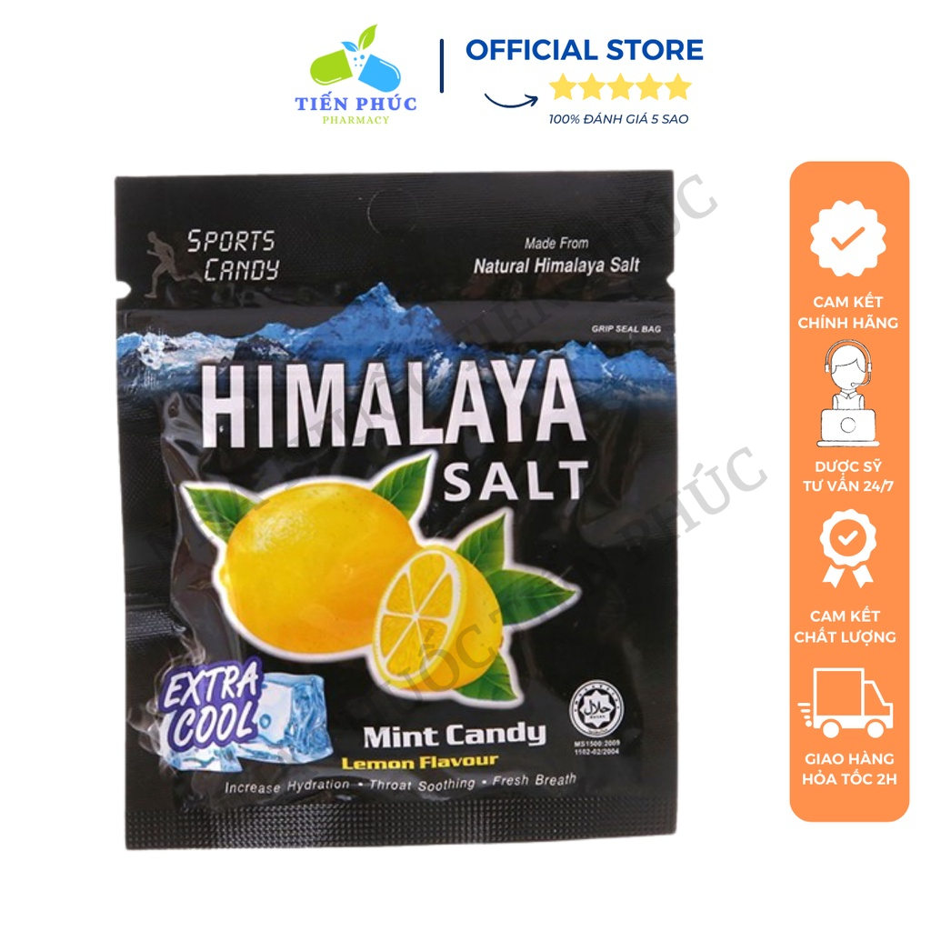 Kẹo ngậm bạc hà chanh muối Himalaya Salt - Bù khoáng, thông cổ cọng (1 gói, 3 gói )