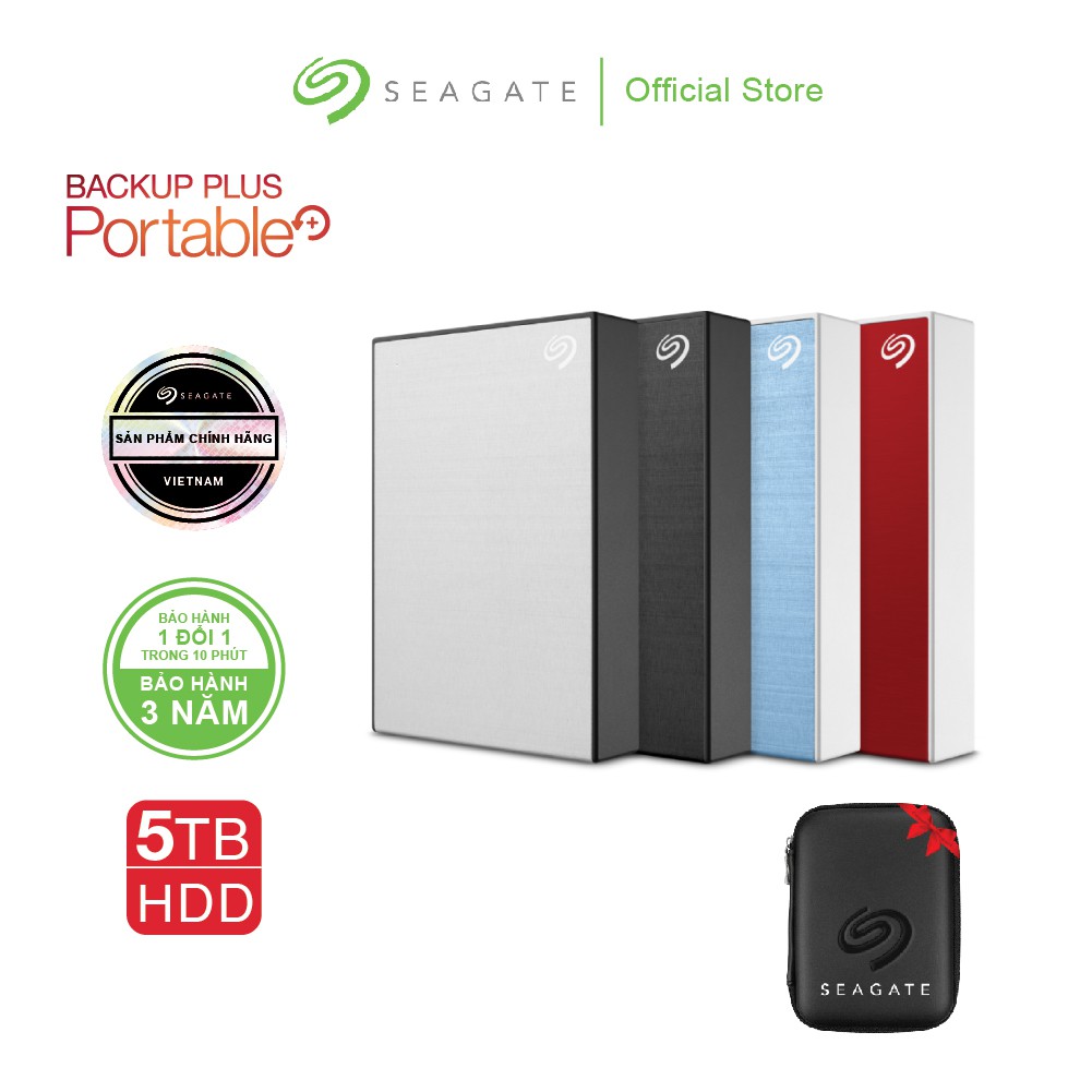  Ổ Cứng Di Động HDD Seagate Backup Plus Portable 5TB_USB 3.0 + Phục Hồi Dữ Liệu Rescue