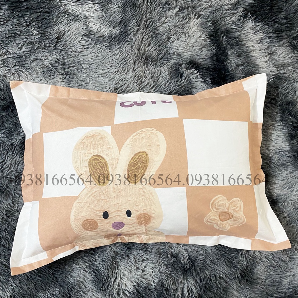 TRỌN BỘ COTTON POLY 5 MÓN CHĂN PHAO DÀY DẶN HÀNG VN THỎ CUTE - ĐỦ KÍCH THƯỚC