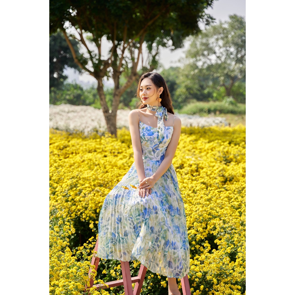 TIELA Đầm váy hoa tùng xoè dập ly - Cindy Dress