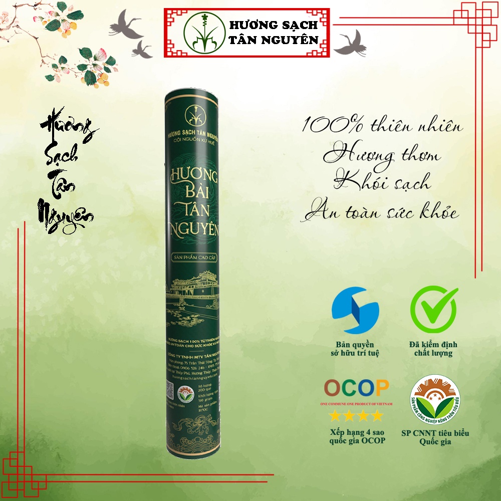 Nhang trầm hương Tân Nguyên, hương bài, hương quế sạch 100% thiên nhiên, không hóa chất độc hại ống nhỏ
