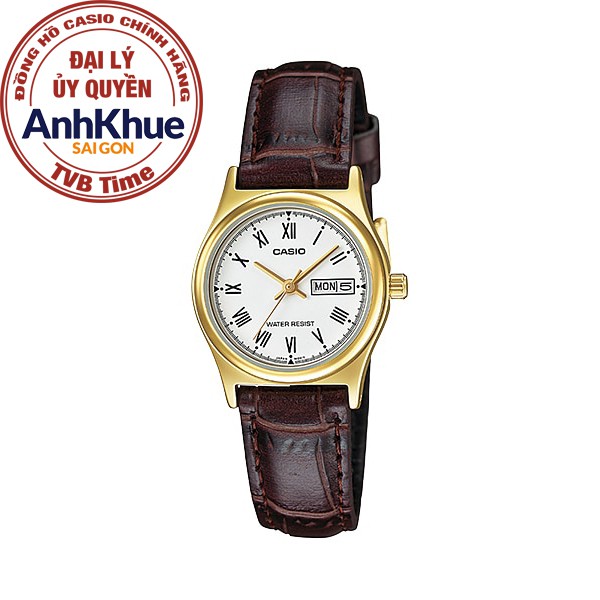 Đồng hồ nữ dây da Casio chính hãng Anh Khuê LTP-V006GL-7BUDF (25mm)