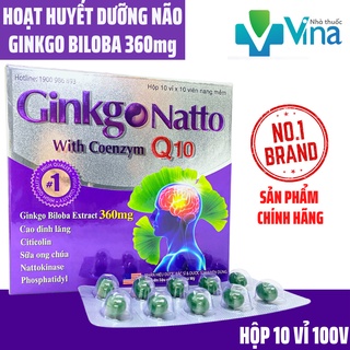 GINKGO NATTO COENZYM Q10 - GIÚP TĂNG CƯỜNG LƯU THÔNG TUẦN HOÀN NÃO- Hộp 100 viên