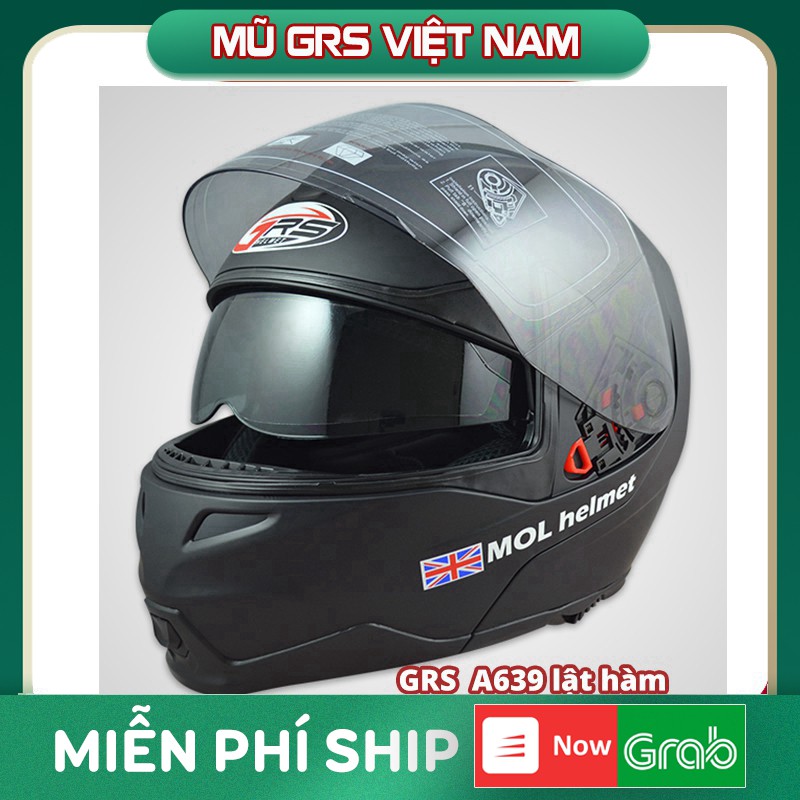 Nón bảo hiểm fullface lật hàm GRS GA 639 (Đen)