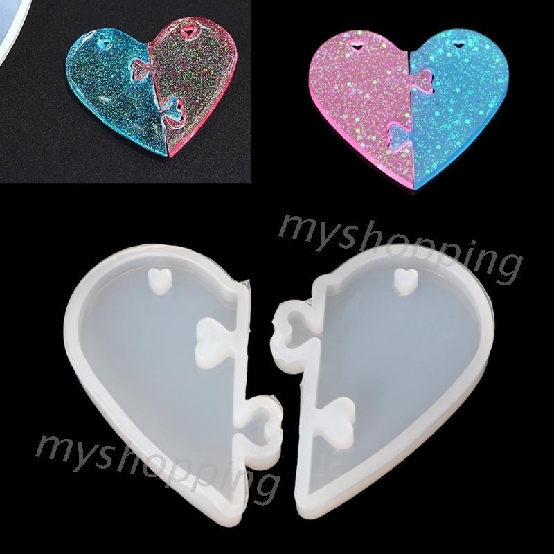 Khuôn Silicone Làm Mặt Dây Chuyền Hình Ổ Khóa Trái Tim