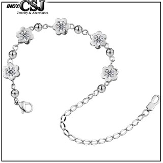 Lắc tay nữ inox hoa mai cách điệu hàn quốc lt085