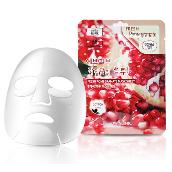 Combo 5 Mặt nạ dưỡng da trắng sáng 3W Clinic Fresh Mask Sheet 23ml x 5 - LỰU