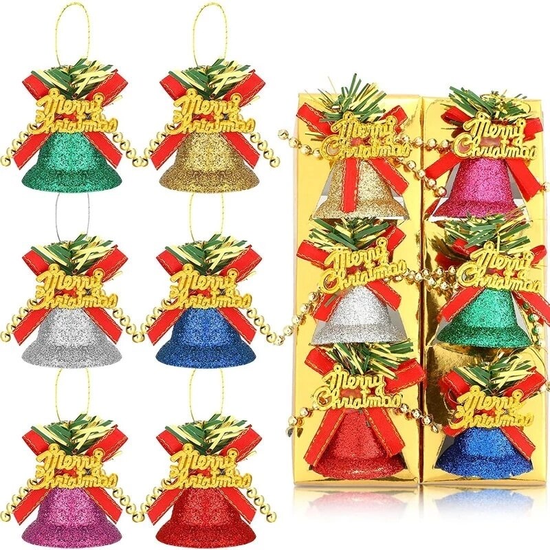 Hộp 6 chuông trang trí cây thông Noel xinh xắn