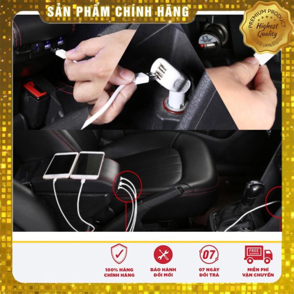 Hộp tỳ tay cho xe CHEVROLET CRUZE - 7 cổng usp, 2 ngăn đựng đồ tiện ích - quà tặng cây thông thơm treo xe