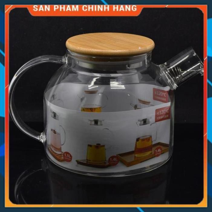 CHÍNH HÃNG -  Ấm pha trà Deli có lưới lọc inox 1000ml,bình pha trà thủy tinh có lưới lọc inox,bình ủ trà cao cấp