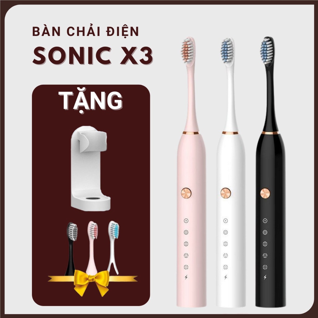 [Chính Hãng] Bàn chải điện tự động Sonic X3 - Bàn chải đánh răng điện bản nâng cấp xuất khẩu châu Âu