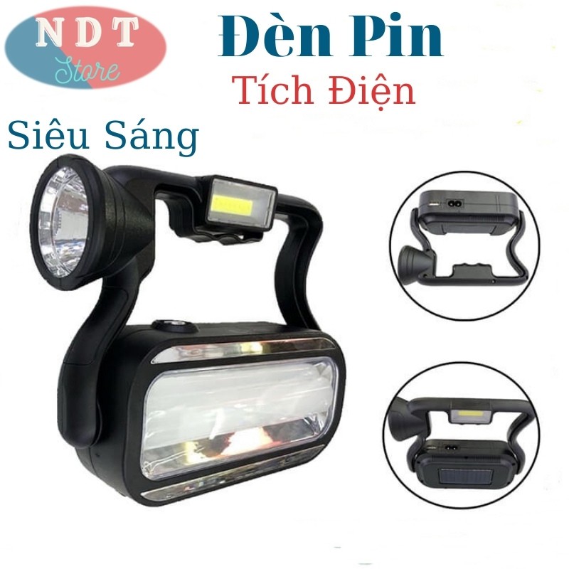 Đèn Pin Siêu Sáng Sạc Năng Lượng Và Tích Điện KC7730 Đa Năng 3 Tác Dụng