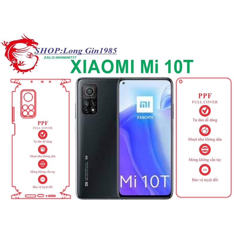 Xiaomi Mi 10T miếng dán trong Ppf mặt sau và mặt trước chống va đập chống trầy xước