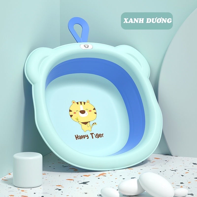 Chậu tắm gấp gọn đa năng silicon tiện lợi, dễ thương hình Hổ Tiger dễ thương cho bé
