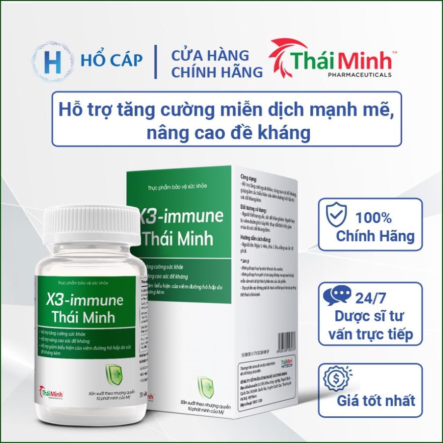 X3 - Immune Thái Minh - Lọ 30 viên