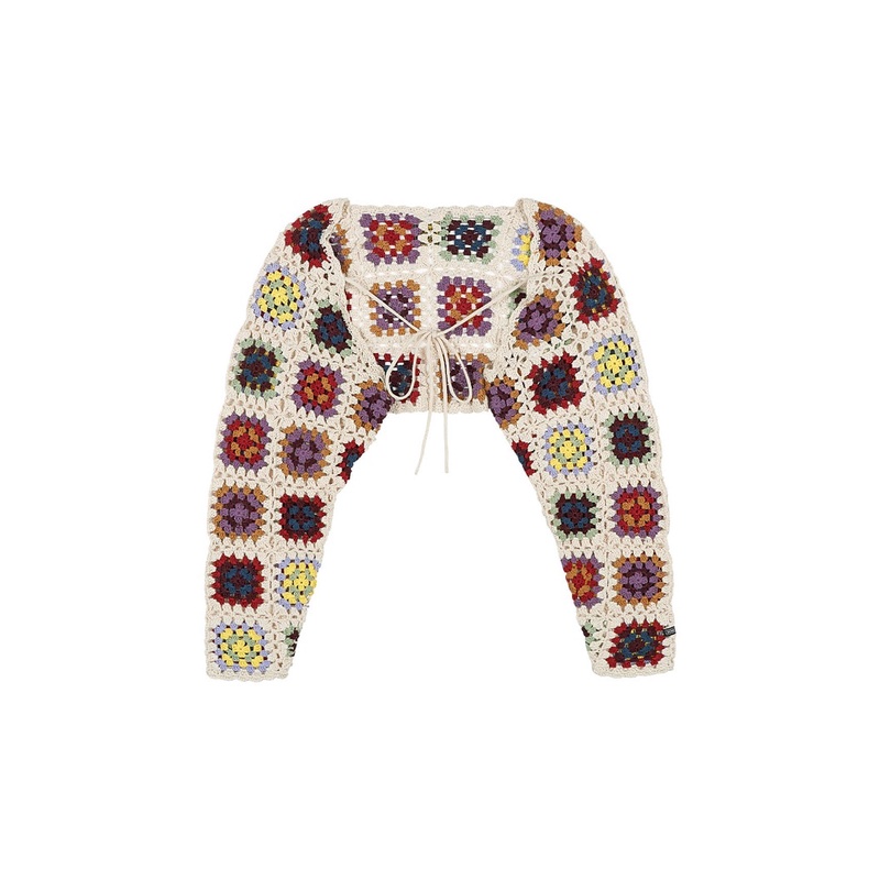 Red Velvet Joy Áo Cardigan Dệt Kim Tay Dài Dệt Kim Dáng Ngắn In Hoa Nhiều Màu Sắc Kiểu Retro Thời Trang Mùa Hè Cho Nữ