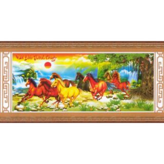 Freeship 99k TQ_Tranh thêu con ngựa 141x63