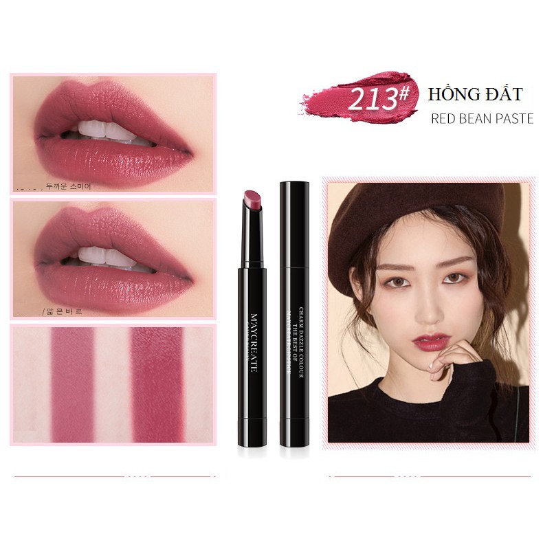 Son sáp lì có dưỡng vỏ đen dạng bút Maycreate-W18-D12T2 | BigBuy360 - bigbuy360.vn