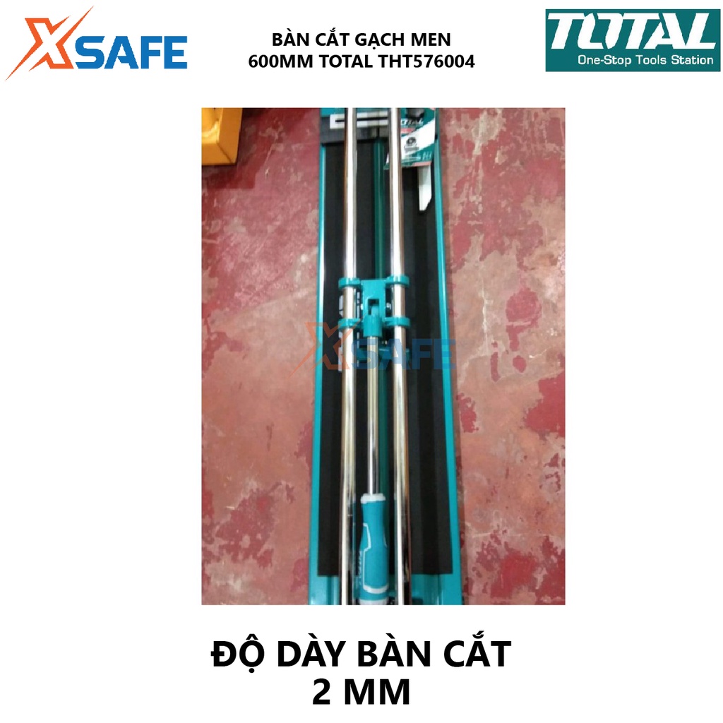 Bàn cắt gạch men TOTAL THT576004 Dụng cụ cắt gạch 600mm, cắt tối đa 600mm, kèm 2 lưỡi hợp kim, cắt gạch men, lát nền,...