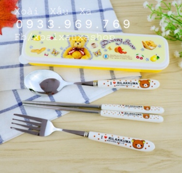 BỘ ĐŨA MUỖNG NĨA INOX HOẠT HÌNH