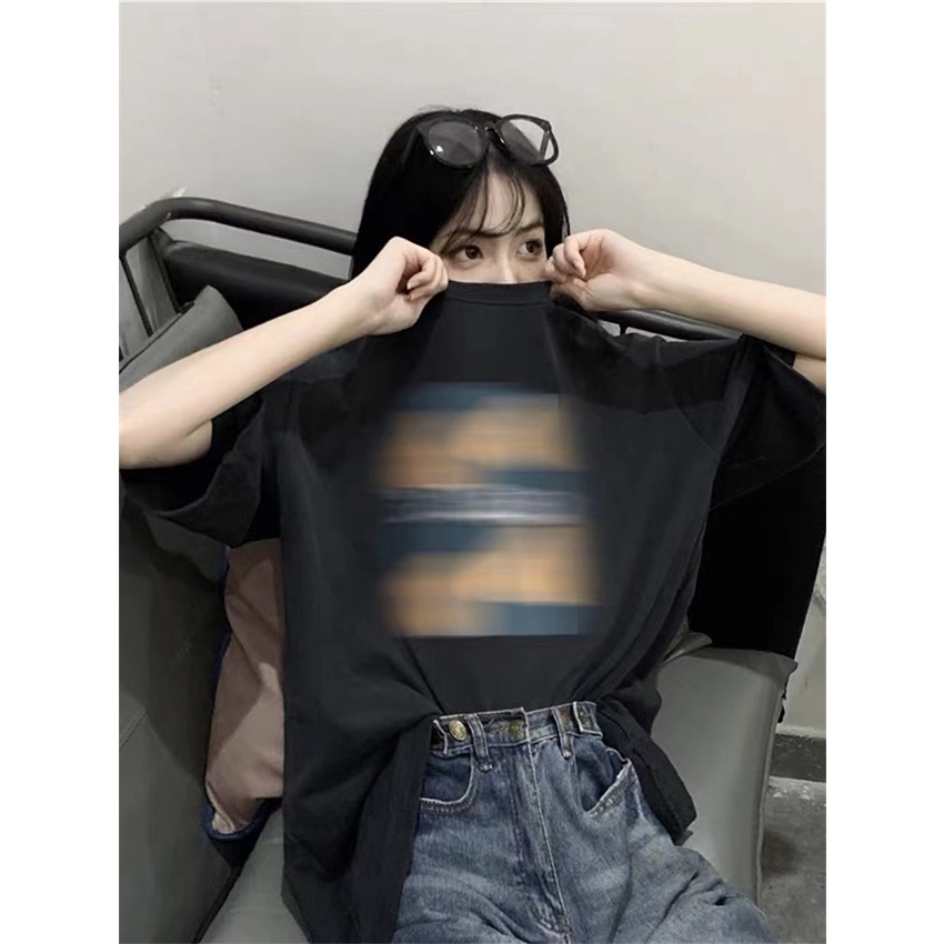 NRVP Áo Thun Nữ Oversize Cổ Tròn Thời Trang Hàn Quốc