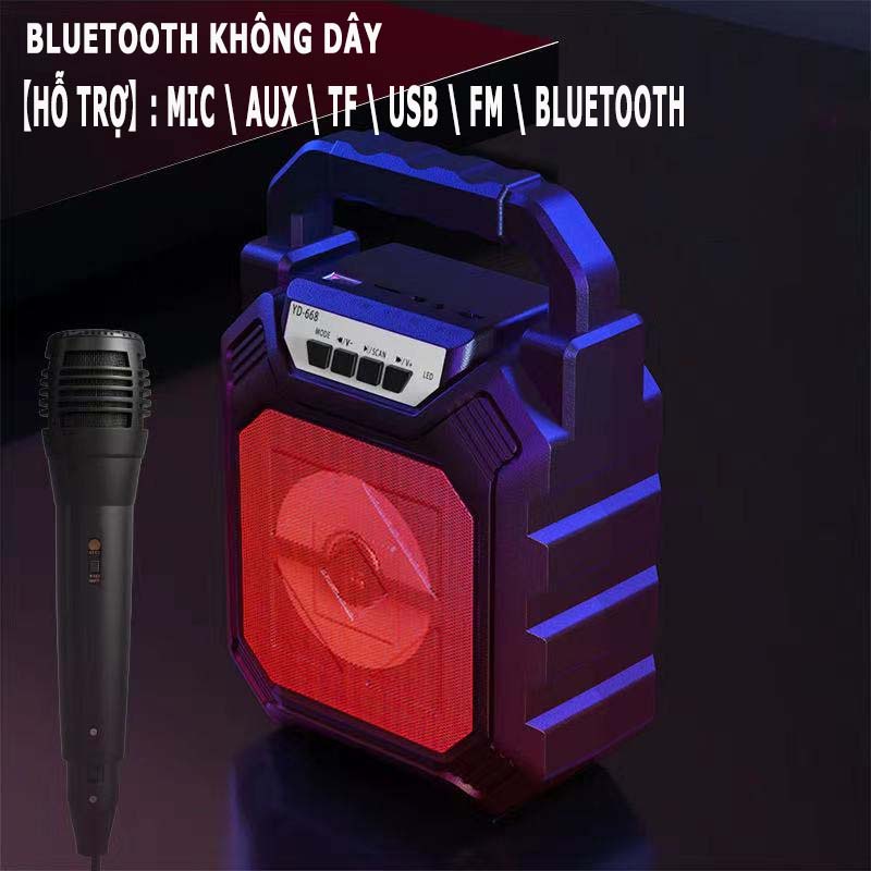 Loa Karaoke Mini Micro-Loa Micro Cầm Tay SK-668-Kết Nối Bluetooth 5.0-Chất Lượng Âm Thanh Siêu Chuẩn-Chất Lượng Cao