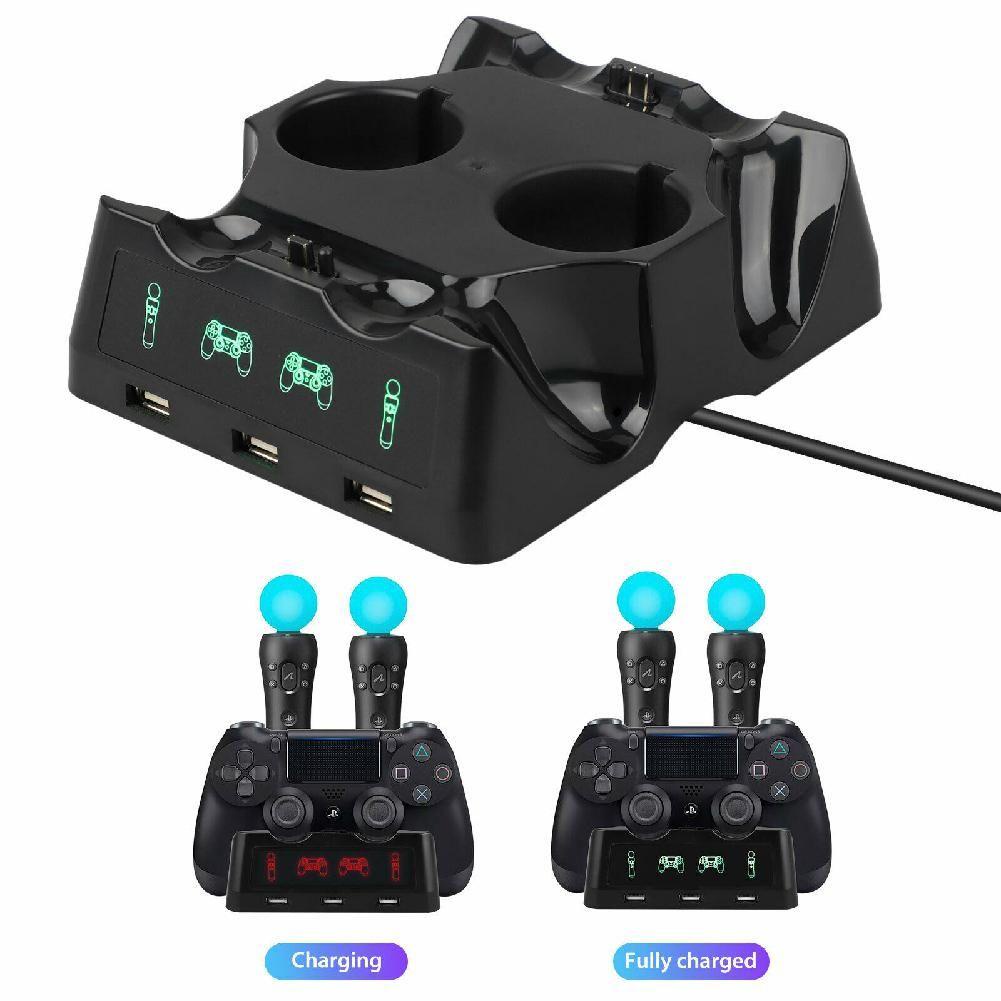 BTLIMER Đế Sạc 4 Trong 1 Cho Tay Cầm Chơi Game Playstation PS4