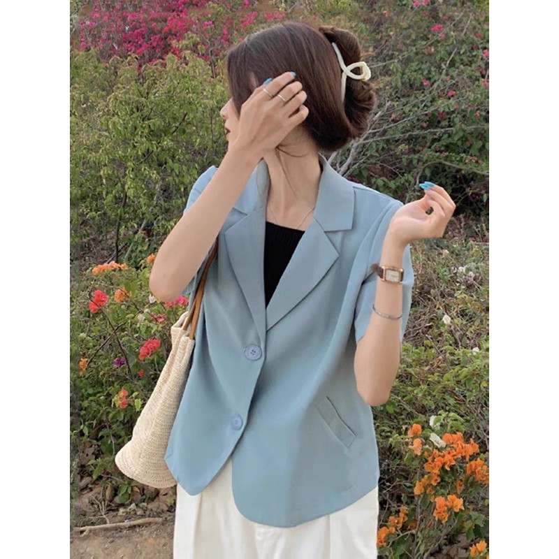 Áo lazer vest tay cộc túi chéo order