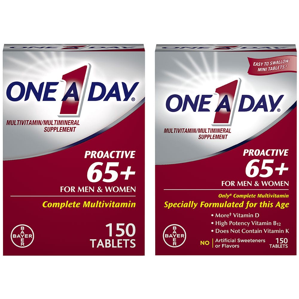 Vitamin cho người trên 65 tuổi One A Day Proactive 65+ Men &amp; Women Multivitamin 150 Tablets