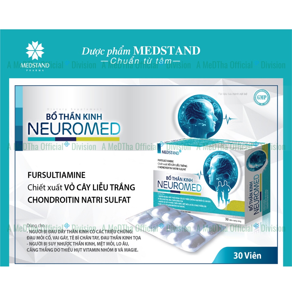Bổ Thần Kinh Neuromed - Giảm Căng Thẳng, Mất Ngủ, Lo Âu, Đau Vai Gáy, Đau Thần Kinh Tọa