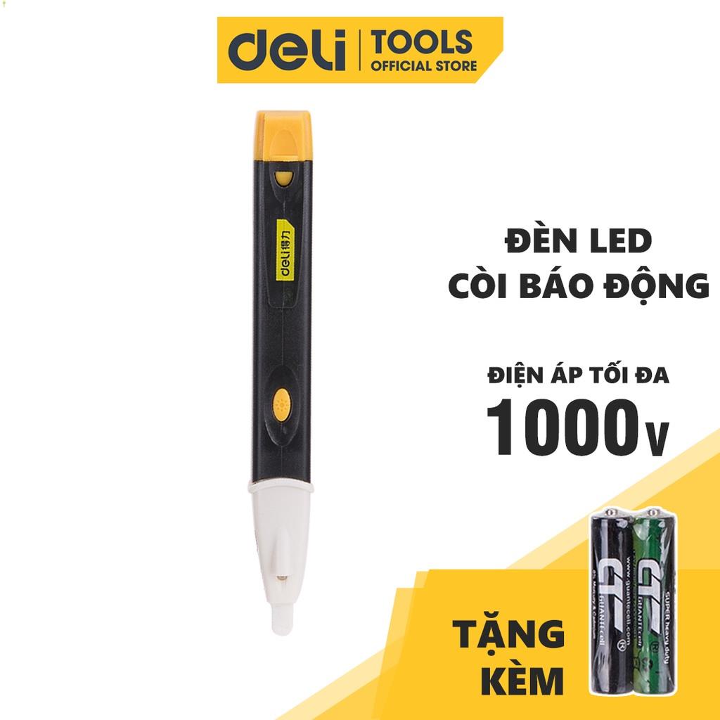 Bút Thử Điện Đa Năng Thông Minh Deli Chính Hãng 90-1000V - Tích Hợp Đèn LED Và Còi Báo Động An Toàn, Tiện Lợi - DL8008 .