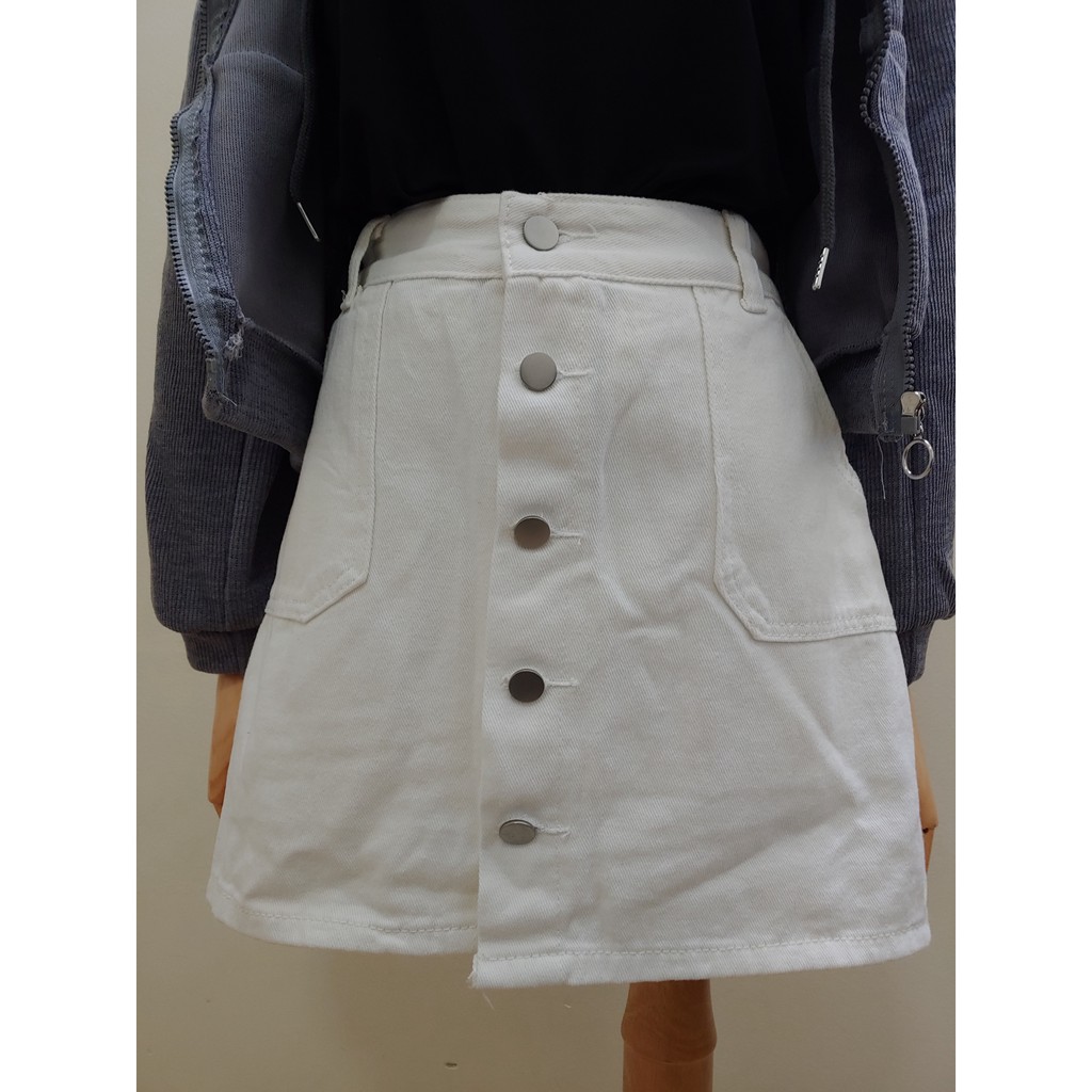 [Ảnh thật - SẴN] Chân Váy Đen Trắng Kaki Ngắn, Dáng Chữ A Cạp Cao, BigSize (Có Quần Trong) | BigBuy360 - bigbuy360.vn