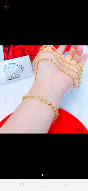 Lắc tay bi mạ vàng 18k. (Có điều chỉnh size tay tay to nhỏ đều đeo vừa)