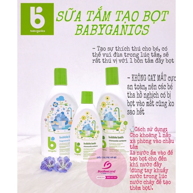 Sữa Tắm Tạo Bọt Babyganics Hương Hoa Cúc và Không Mùi Dịu Nhẹ Cho Bé  - BAABEELAND