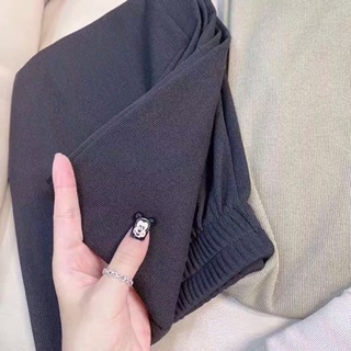 Quần ống rộng len tăm