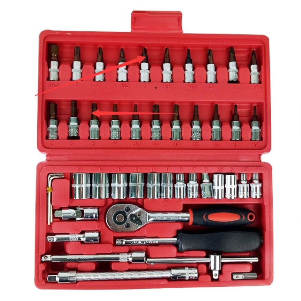 BỘ ĐỒ NGHỀ 46 MÓN - Bộ Dụng Cụ Sửa Chữa Đa Năng 46 Chi Tiết