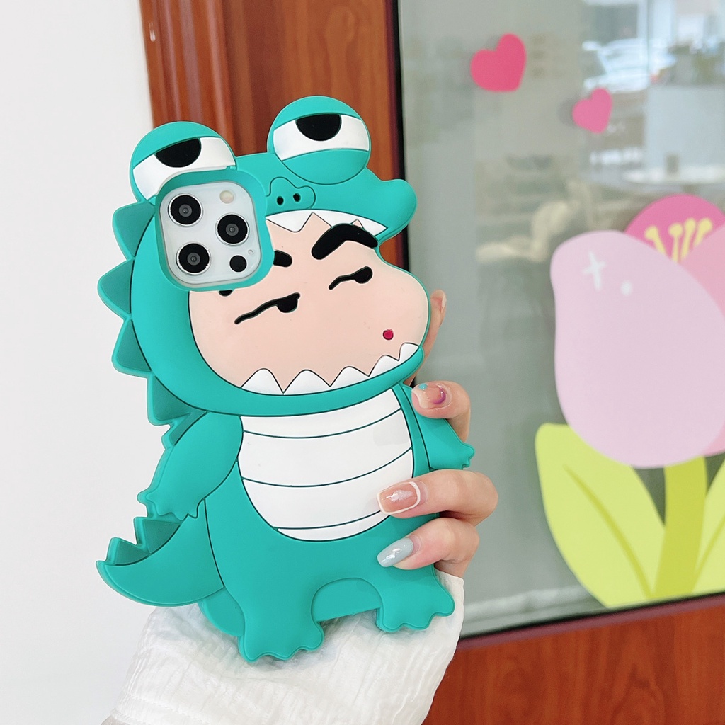 Ốp Điện Thoại Silicon In Hình Cá Sấu 3d Cho iphone 11 12 13 14 15 pro max xr x xs plus max