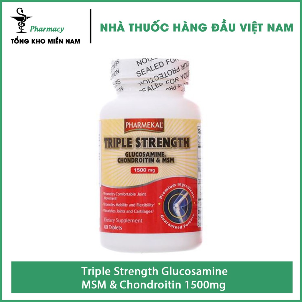Viên uống xương khớp Triple Strength Glucosamine, MSM & Chondroitin 1500mg – Hộp 60 viên – Tổng Kho MiềnNam