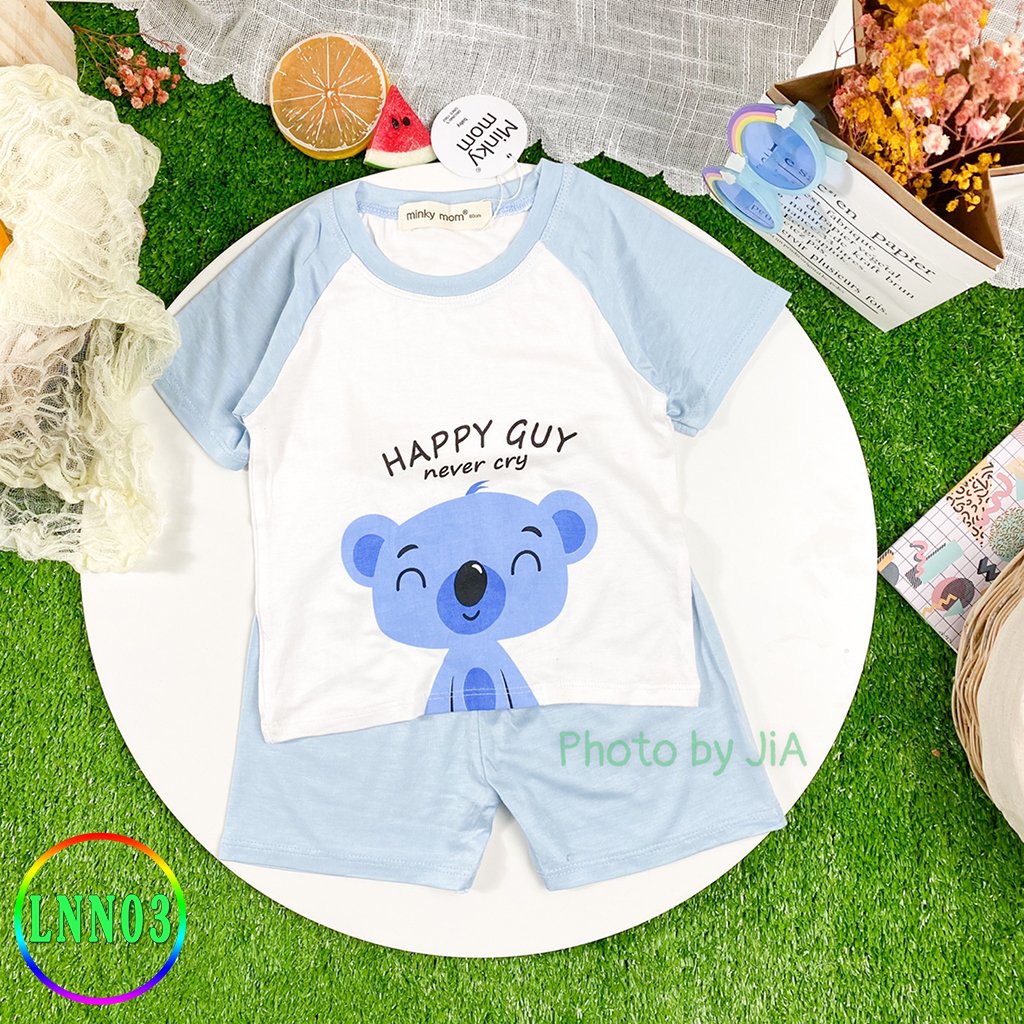 [LNN03] Bộ Cộc Tay Thun Lạnh MINKY MOM In Hình Dễ Thương, Mềm Mịn, Thoáng Mát, Hàng Chuẩn Đẹp, Dễ Chịu, Thoải Mái Cho Bé