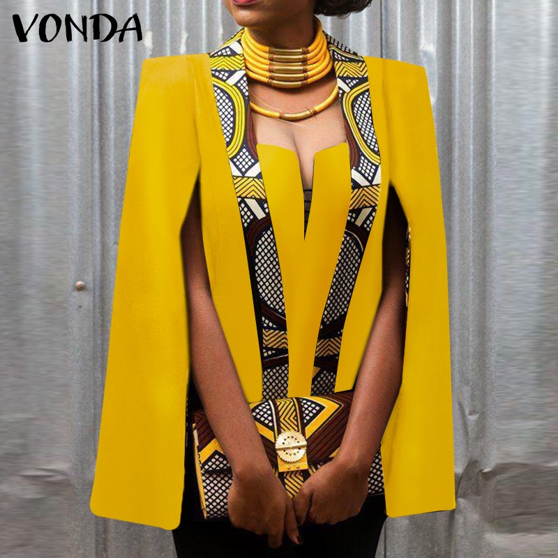 Áo choàng VONDA thiết kế không tay dáng rộng màu trơn thời trang xuân thu phong cách vintage dành cho nữ 
 | BigBuy360 - bigbuy360.vn