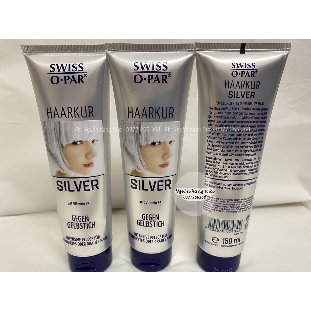 Dầu gội xả tím khử vàng Syoss Đức Swiss Silver Shampoo - Nguồn hàng Đức