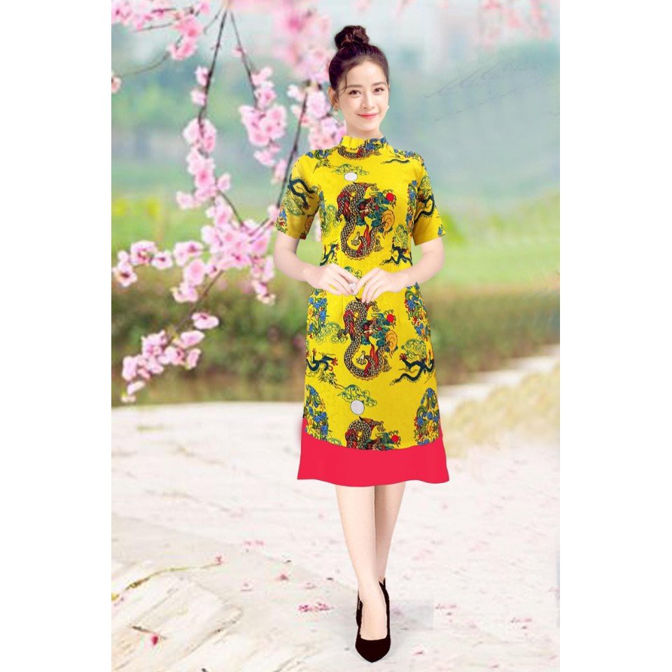 SALE ÁO DÀI CÁCH TÂN GẤM RỒNG