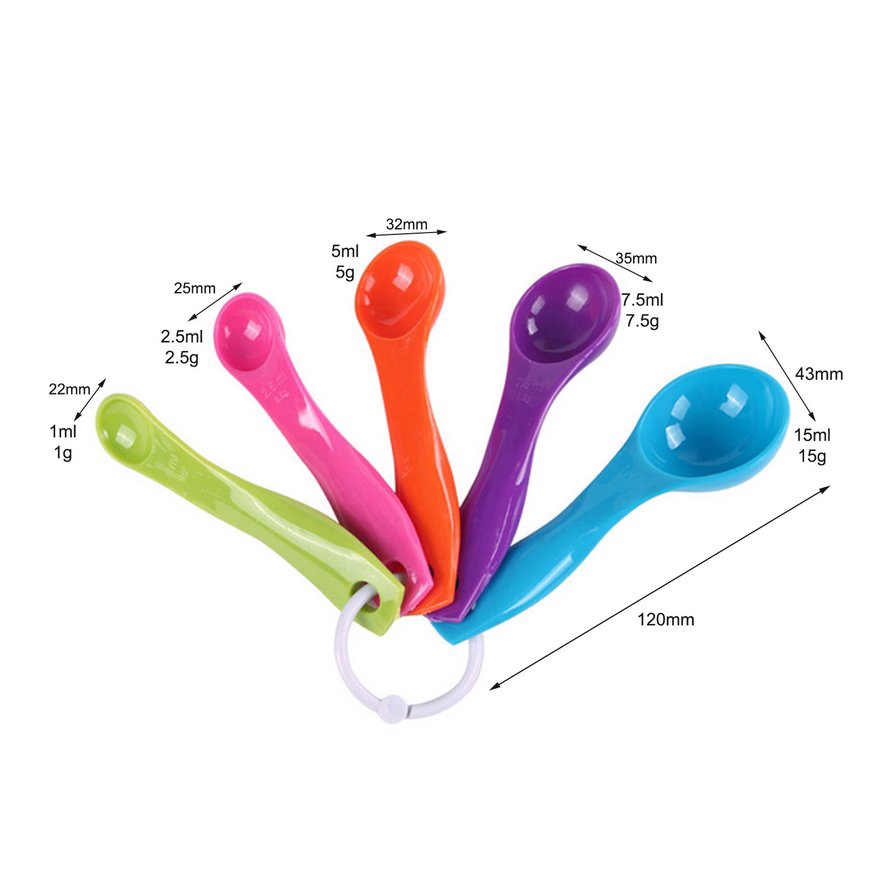 Set 5 Muỗng Đo Lường Nhiều Màu Sắc