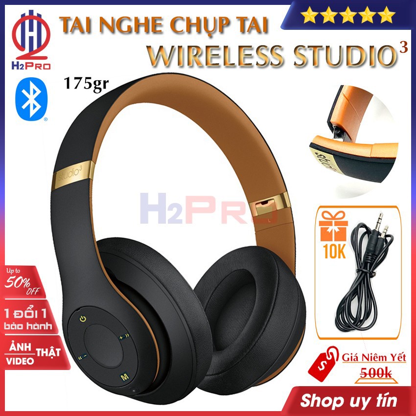 Tai nghe Bluetooth Studio 3 Wireless,chống tiếng ồn-bass cực mạnh, tai nghe chụp tai không dây cao cấp(tặng dây sạc 10k)