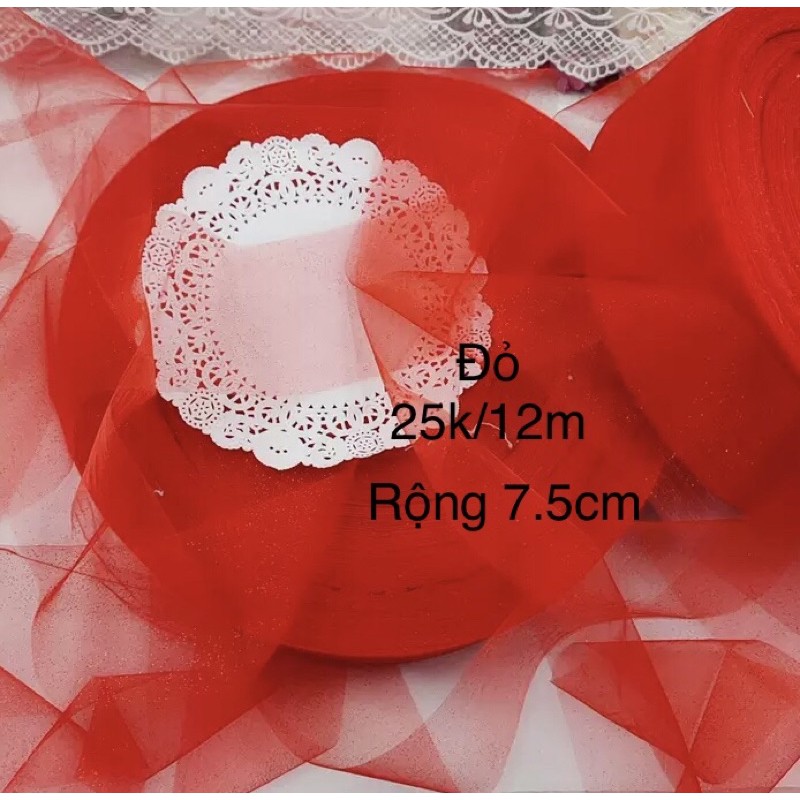 12m ruy băng voan không viền bản rộng